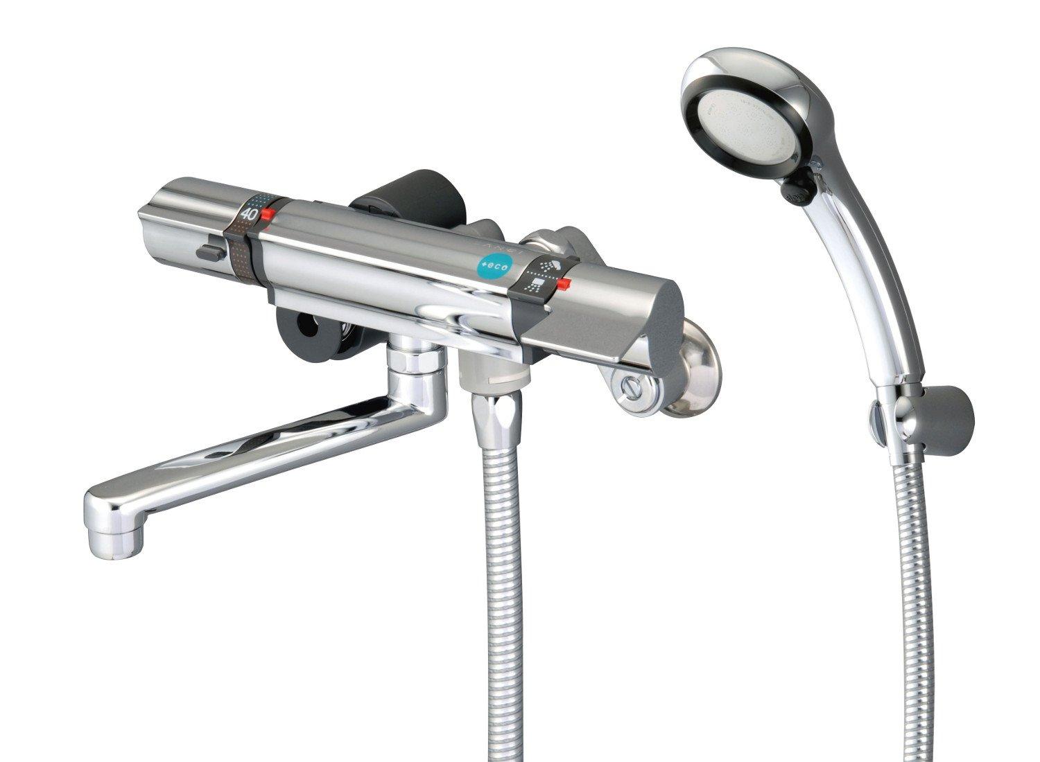 

SANEI Bathroom Thermostatic Shower Mixer Faucet with Hand Stop, All-Plated, Silver, SK18121CTC-13