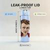 1PC Retro young male actor portrait print 750ml colorful plastic sports water bottle leakproof pop up lid with straw for outdoor work home use
