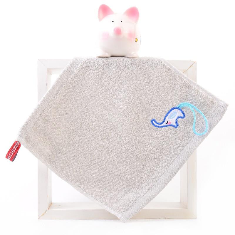 

25x25cm Cartoon Animal Hanging Rope With Loop Washing Cotton Square Face Towel Durable Absorbent Soft 25x25cm&1pc сірий