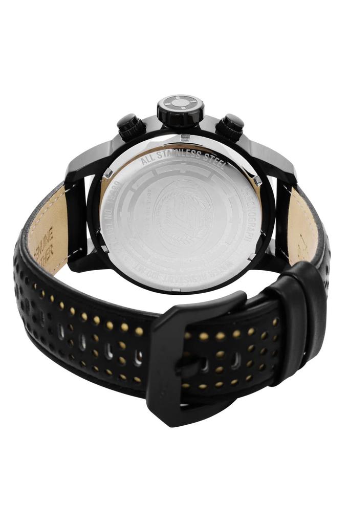 Watch S1 Rally Quartz 48mm Case Gold Black Leather Strap Black Dial 19289 [Invicta] Men's [Item]