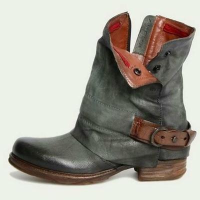 Chaussures grande taille bottes à brides chaussures boucle de ceinture fermeture éclair latérale bottines maintenant