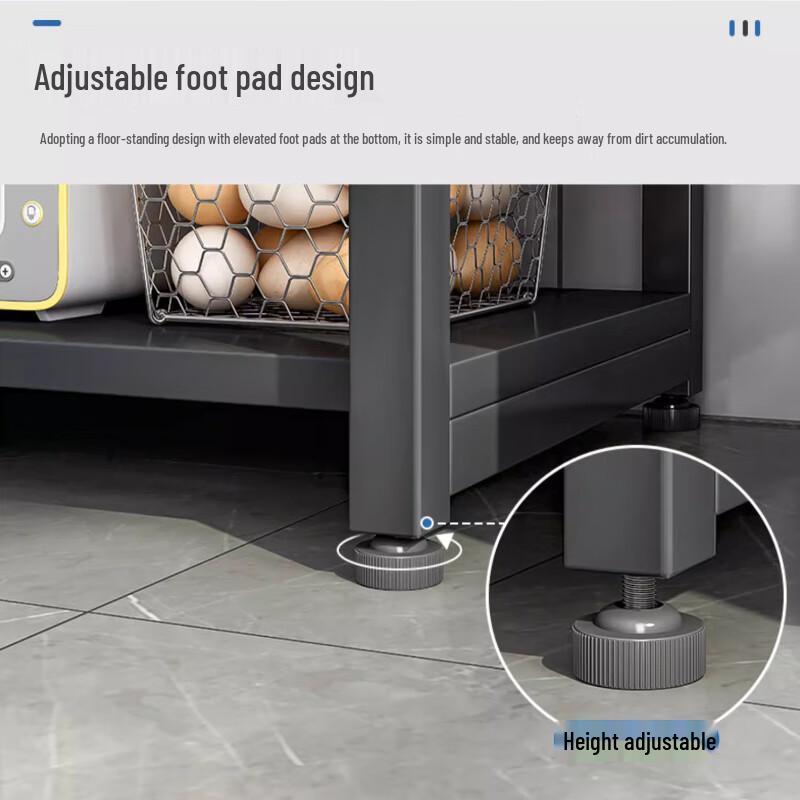 Multi-functional 5-Tier Carbon Steel Kitchen Storage Rack