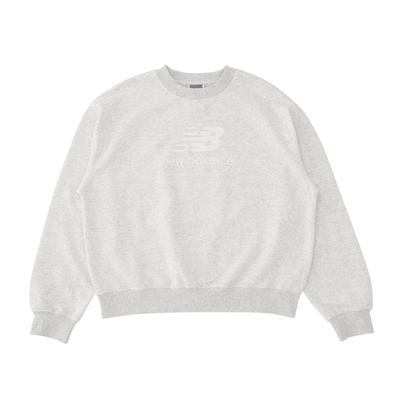 Sport Essentials Stacked Logo French Terry Crew Stacked Logo Sweatshirt Long Sleeve AHH [New Balance] (Fleece Lining) (WT41503) Women's (Ash Heather)