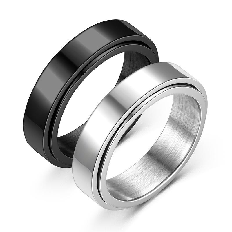 Anxiety Ring Figet Spinner Rings For Women & Men Stainless Steel Rotate Freely Spinning Anti Stress Accessories Jewelry Gifts