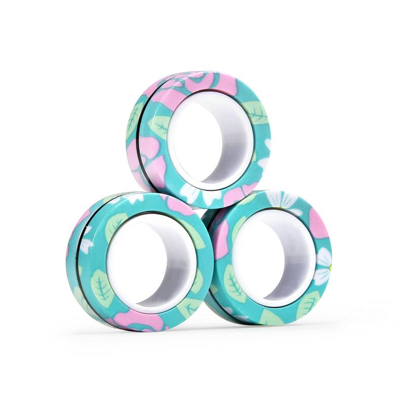 Army Green Graffiti Magnetic Ring Bracelet & Finger Spinner