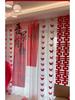 3D Butterfly Wedding Room Decoration Set: Double Happiness Curtains and Pull Flower Ornaments