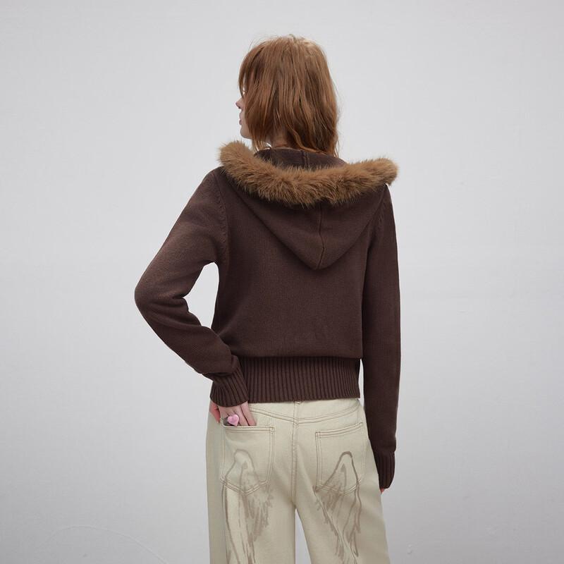 UNIFREE Casual Hooded Knit Cardigan