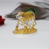 Om Kamdhenu Cow with Calf Idol (Twotone) Gold Silver Plated for Home Decor | Gaay Bachda Cow and Calf for Vastu | Positive Energy |
