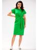 Kimono Midi Dress with Tie Waist, Green M