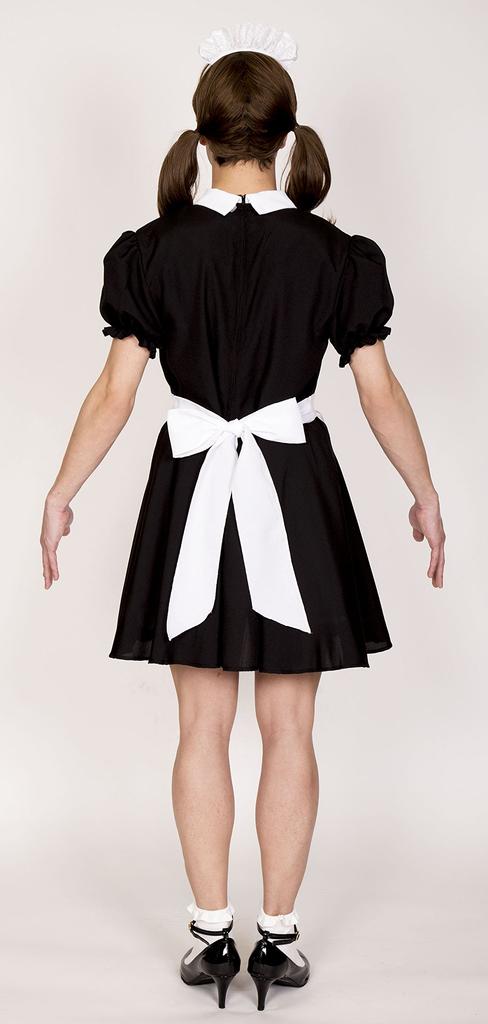 Clearstone Crossdressing MAN Cosplay Halloween Jumpy Maid MAN Unisex Black