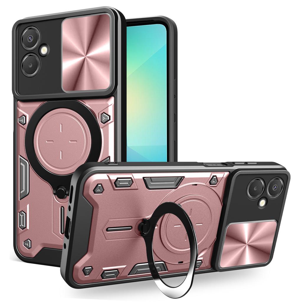 For Samsung Galaxy A06 5G Case TPU + PC Phone Cover with Kickstand , Slide Lens Window