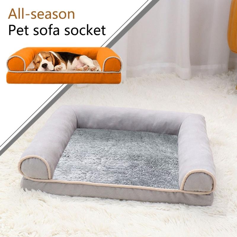 Dog Puppy Bed Rectangular Base Detachable Cushion Sofa for Small to Medium Pet Creative Pet Bed Cute Nest