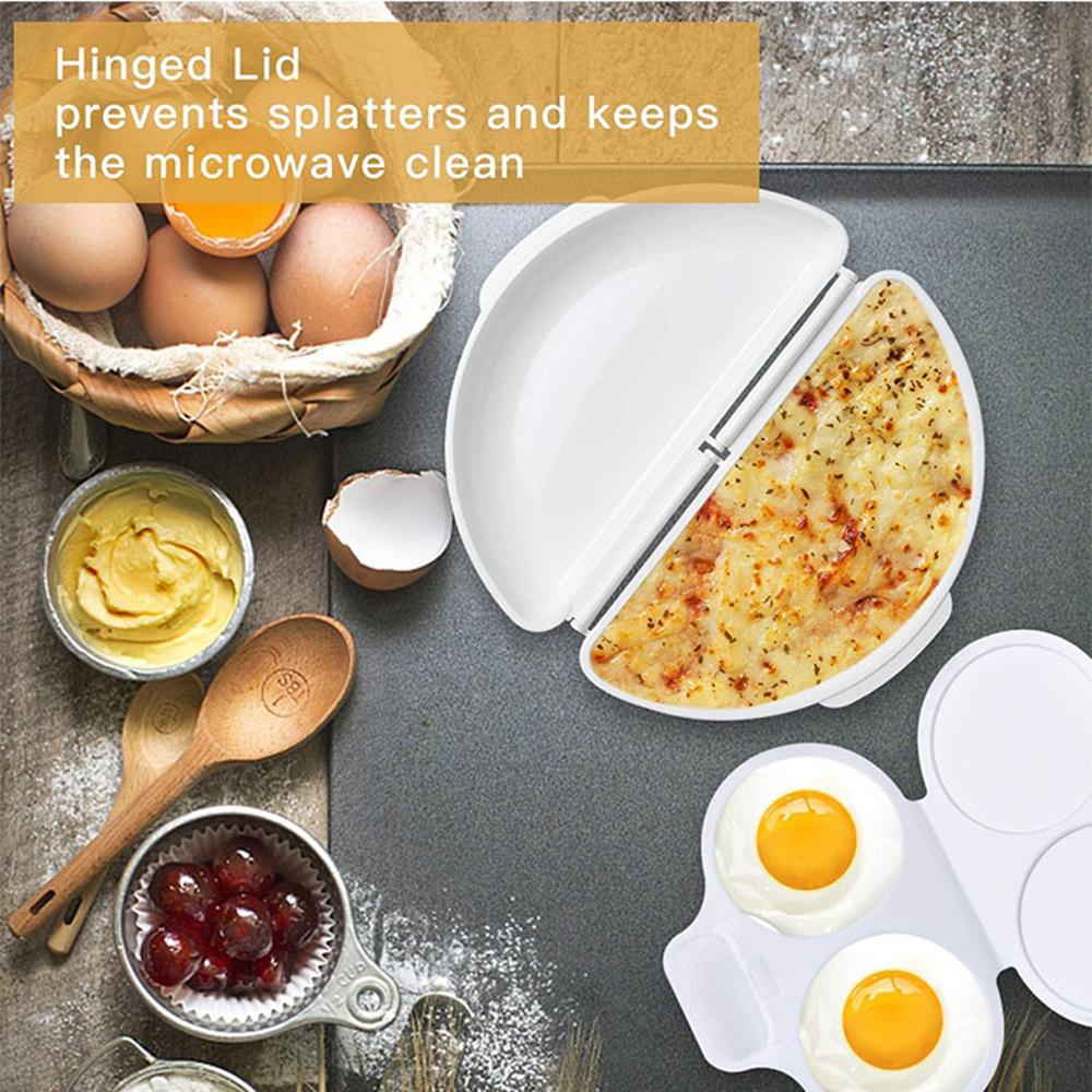 Mikrobølgeovn Eggkoker Posjert Egg Steamer Rund DIY Egg Koker Posjerer 2 Egg Kapasitet For Nudler Enkel Å Bruke Og Rengjøre