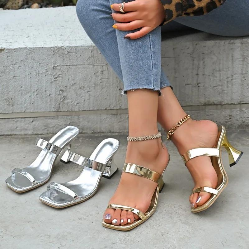 2025 Ladies Shoes Open Toe Women's Slippers Outdoor Summer Plus Size Square Toe Best Seller Comfortable Shoes for Women