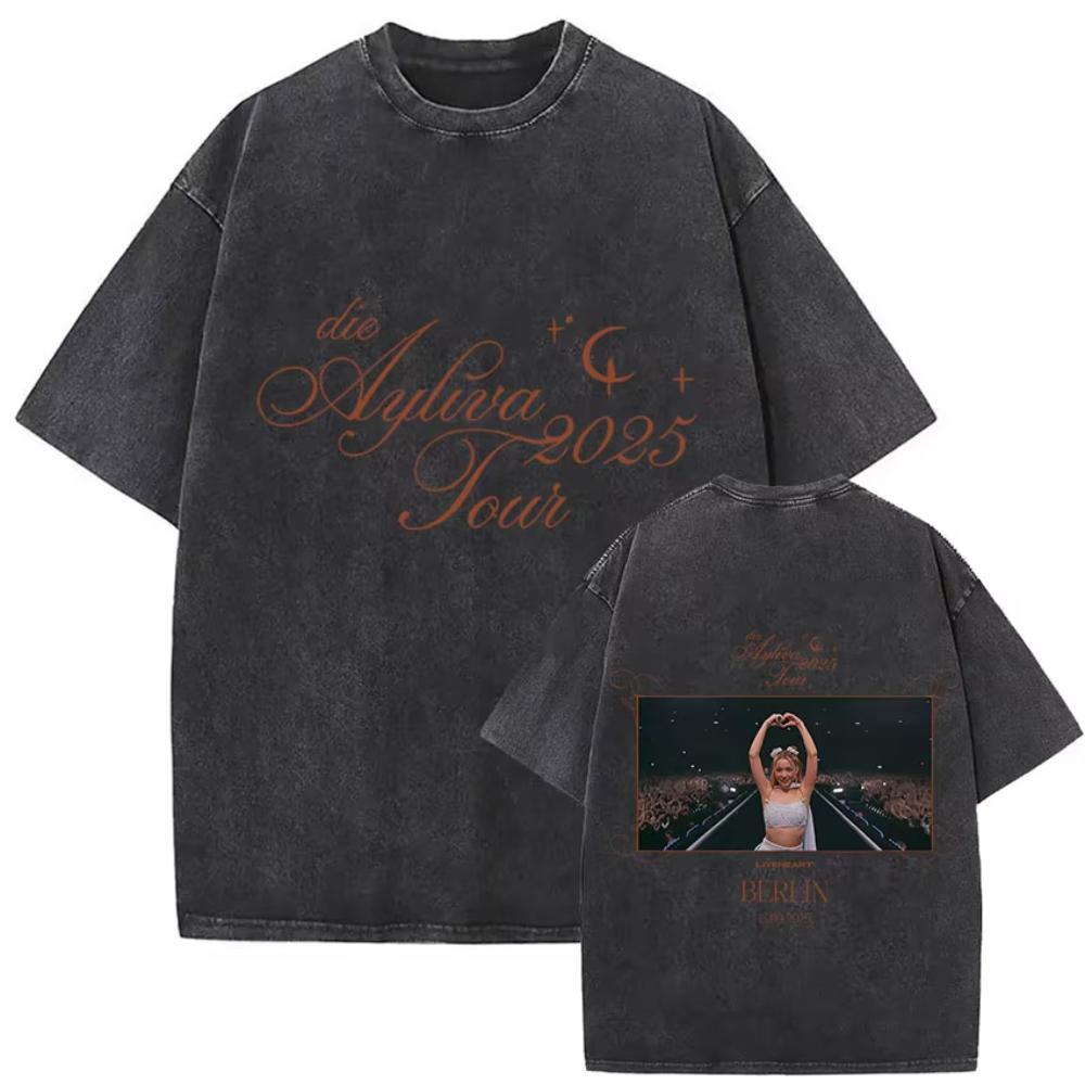 

Vintage Washed Die Ayliva Tour Graphic T Shirt Men Women Fashion Aesthetic Short Sleeve Tshirt Summer Cotton Tshirts XL