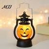 LED Pumpkin Lamp Halloween Lantern with Light,Portable Retro Horse Funny Decoration Faces, Safe Flame-Free for Indoor Outdoor Party Use Jack-O-Lantern