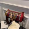 Fashionable Ethnic Style Embroidered Thread Cylinder Cross Shoulder Bag