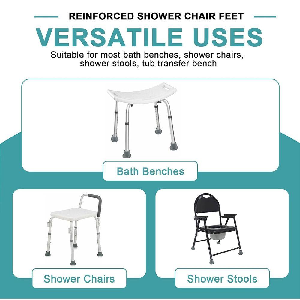28.6MM Rezerves uzgaļi Kājiņas Gumijas Dušas krēsla Kāju pārsegs Jauni Neslīdoši Uzgaļi Vannas sēdeklis Izkārnījumi