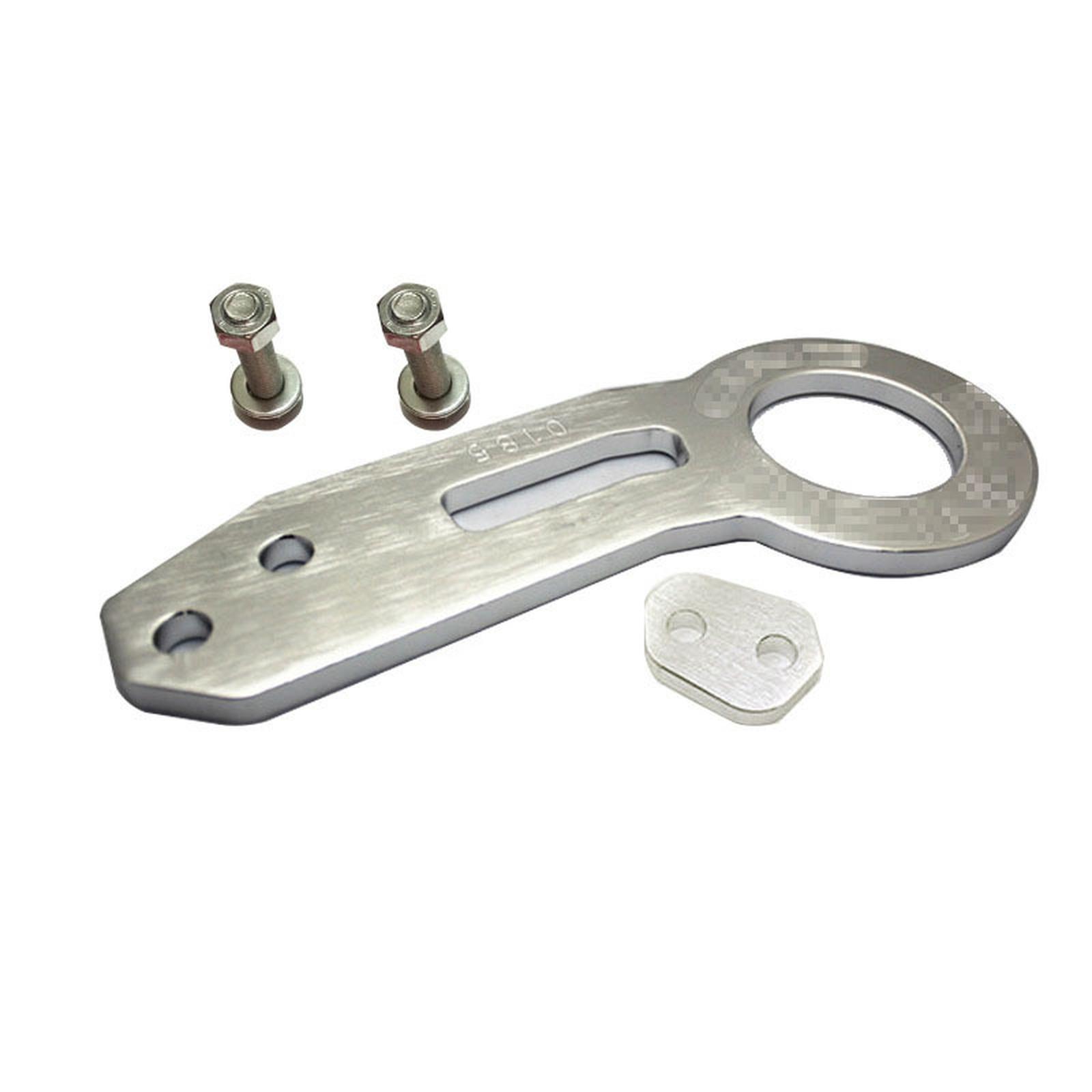 

Универсальный автомобильный буксировочный крюк Прочный износостойкий вилка JP/EU Алюминиевый сплав Передний бампер Петля прицепа Буксировочное кольцо Крюк Автозапчасть One Size серебряный