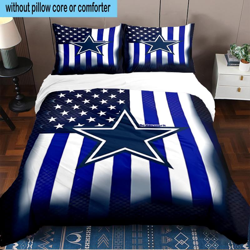 Dallas Cowboys 3PCS Bedding Set 2D Printing (Includes 1 Duvet Cover + 2 Pillowcases Coreless), Bedroom decor,Fan gift