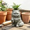 Uniek Bureaublad Ornament Grappige Kat Plantenbak, Hars Middelvinger Kitty Bloempot, Steen-Afwerking Decor Fronsende Plantenpot voor Vetplanten, Cadeau voor Geliefden