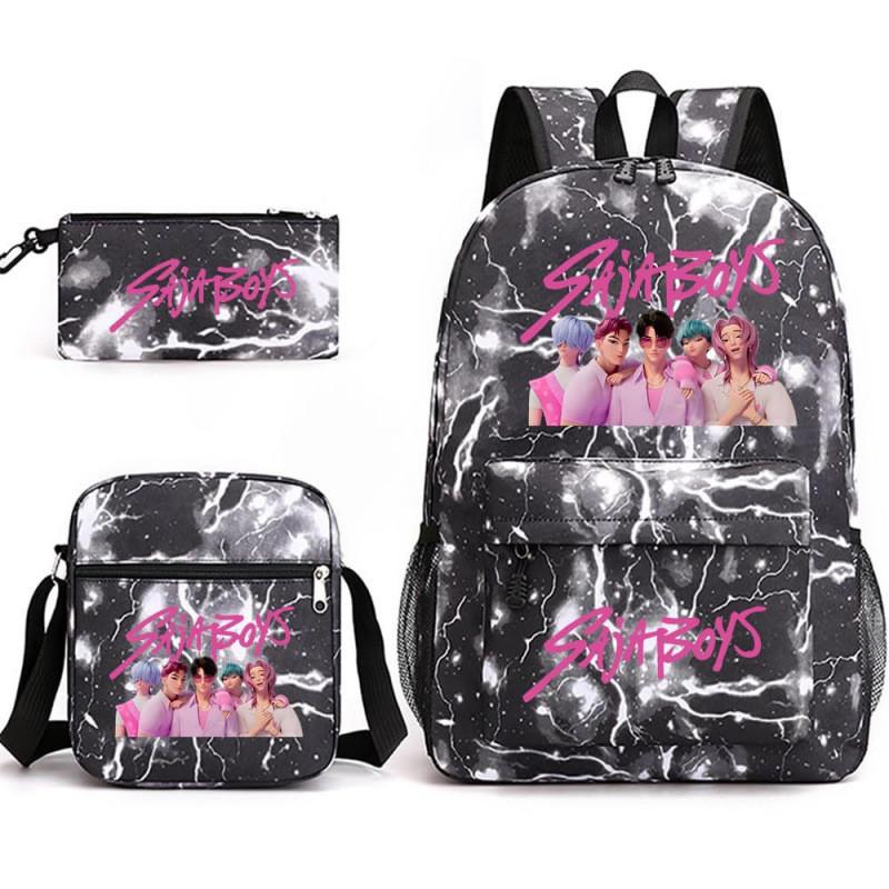 Kpop Dämonenjäger Kinderrucksack mit atmungsaktivem Oxford-Stoff für Schule und Freizeit