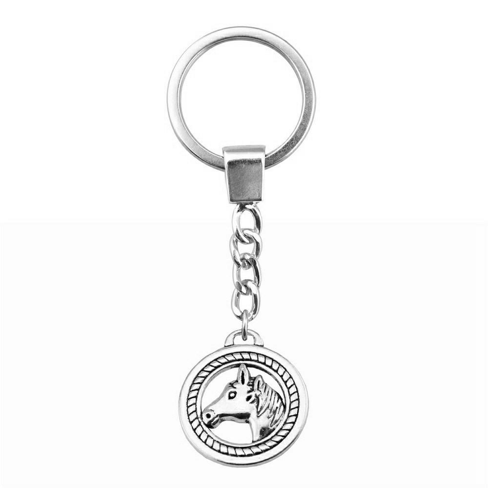 Pendentifs Porte-clés Éléphant Amoureux des Animaux Bijoux en Métal Artisanat Anneau 30mm