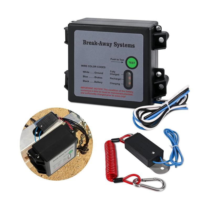 Trailer Brakes Breakaway Kit with Switch, LED Test Light Electric Breakaway System, Universal Trailer Brake Controller NONE красный