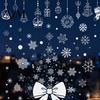 Retail Store Window Decor 6Pcs Christmas Snowflake Static Clings, PVC Reusable Decals, Removable Winter Clings Glass Stickers for Doors Holiday Home