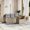 Vidaxl 5-Cz. Set di Mobili da Giardino con Cuscini, Beige, Polyrattan