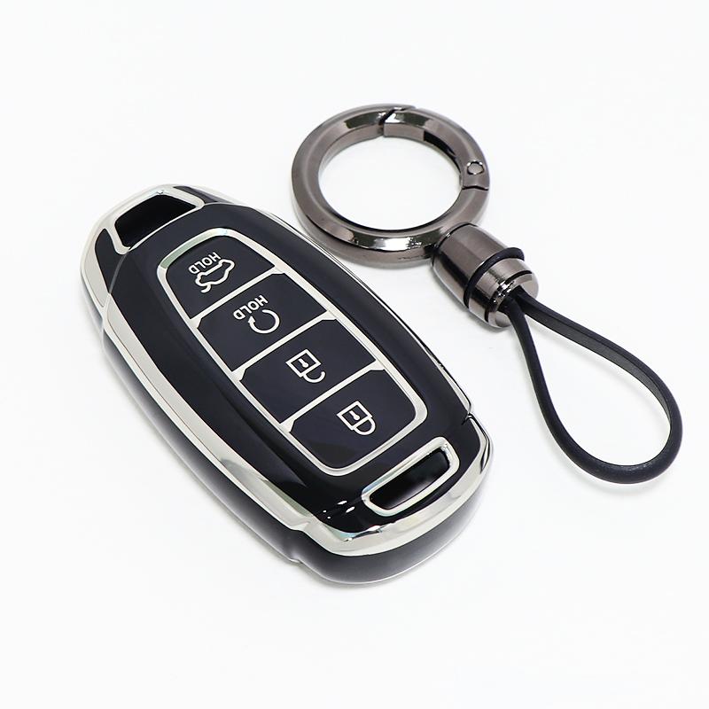 3/4/5 Buttons For Hyundai Encino Kona Solaris Azera Grandeur Elantra Santa I30 Ix35 Accent Fe Shell Fob Tpu Car Key Case Cover