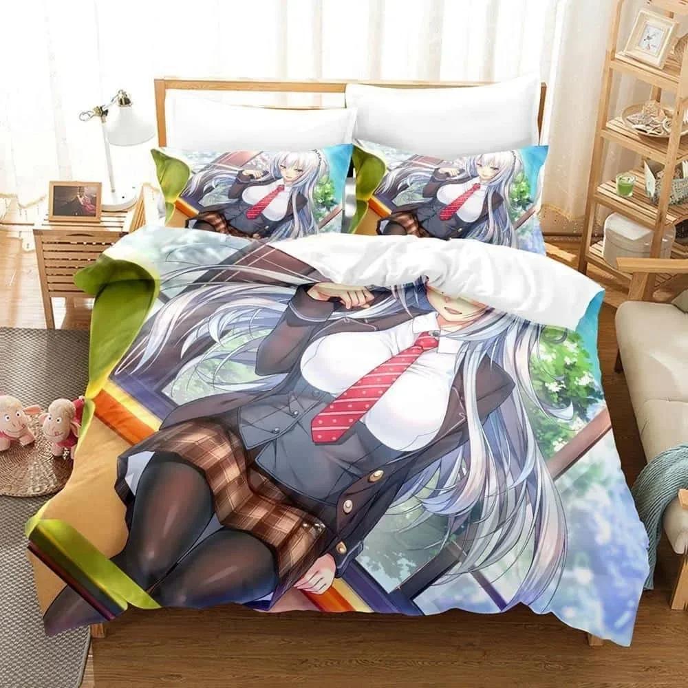 New 3d Print Anime Kawai Young Girls Amakano Beding Set Single Twin Ful Quen King-Sized Dimensionsd Dimensions Bed Linen Set Adult People Kid Bedrom