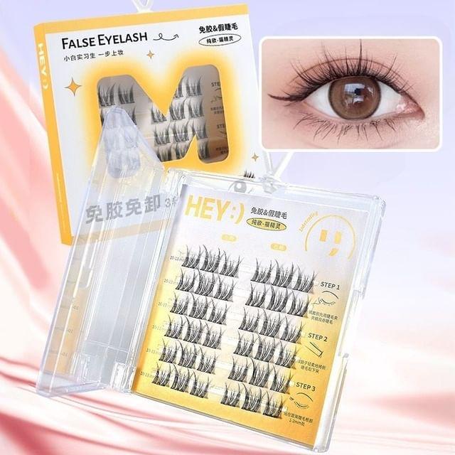 

Puremantis - Glue-free Cat Eye Multipack False Eyelashes Cluster Black - One Size