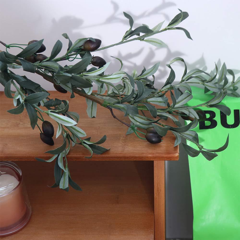 88CM Simulated Olive Leaf Plant Handmade Fake Olive Tree  Office Desktop Decoration