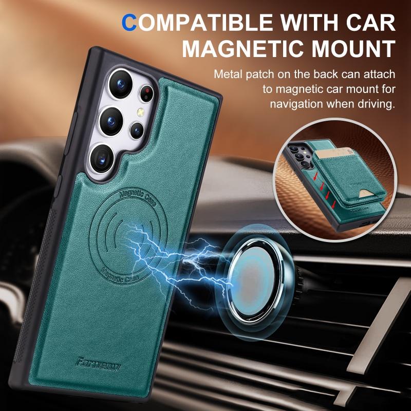 Magnetic Leather Flip Wallet Phone Case for Samsung Galaxy A17 A56 A36 A16 A55 A35 A15 S25 Ultra S24 Plus S23 S22 Note 20 Cover