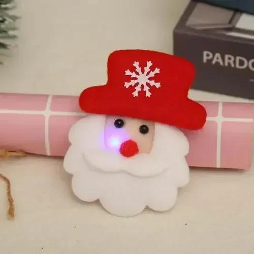 

1Pcs Christmas LED Glowing Santa Snowman Bear Deer Brooch Pin Theme Party Children Kids Adult Gift Christmas Decoration 2025