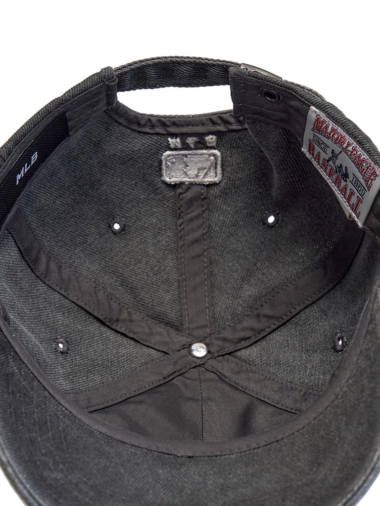 Emelbi Varsity Vintage Cursive Stitch Unstructured Ball Cap Ny (Charcoal Grey)