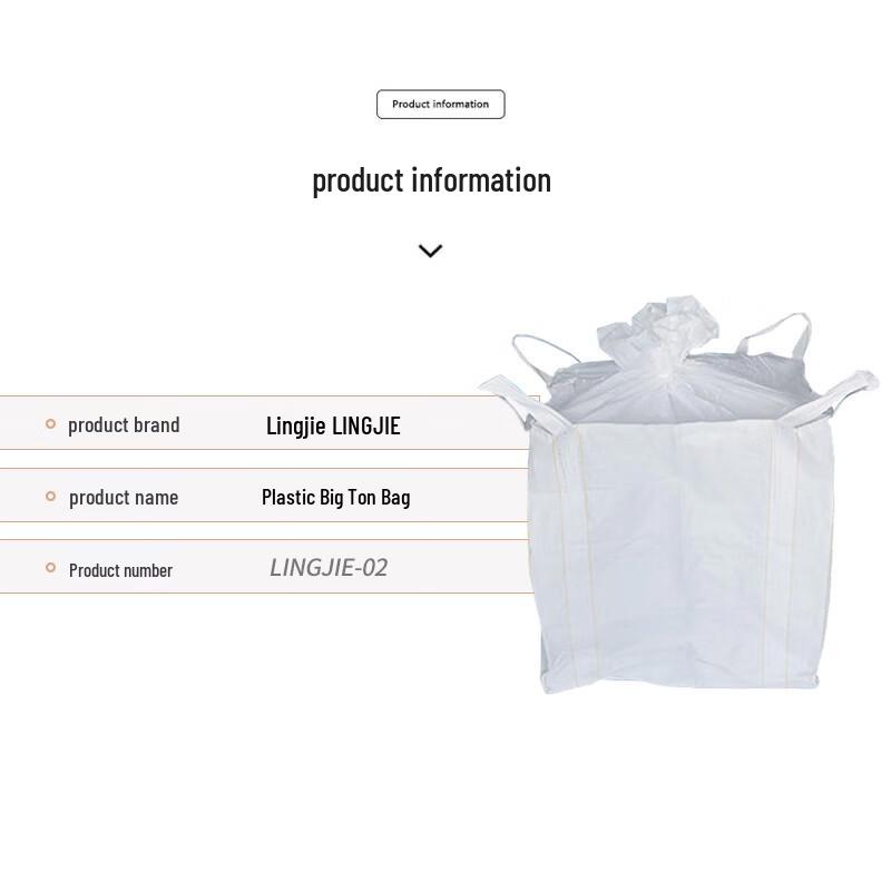LINGJIE White Plastic Ton Bag with Spout Top
