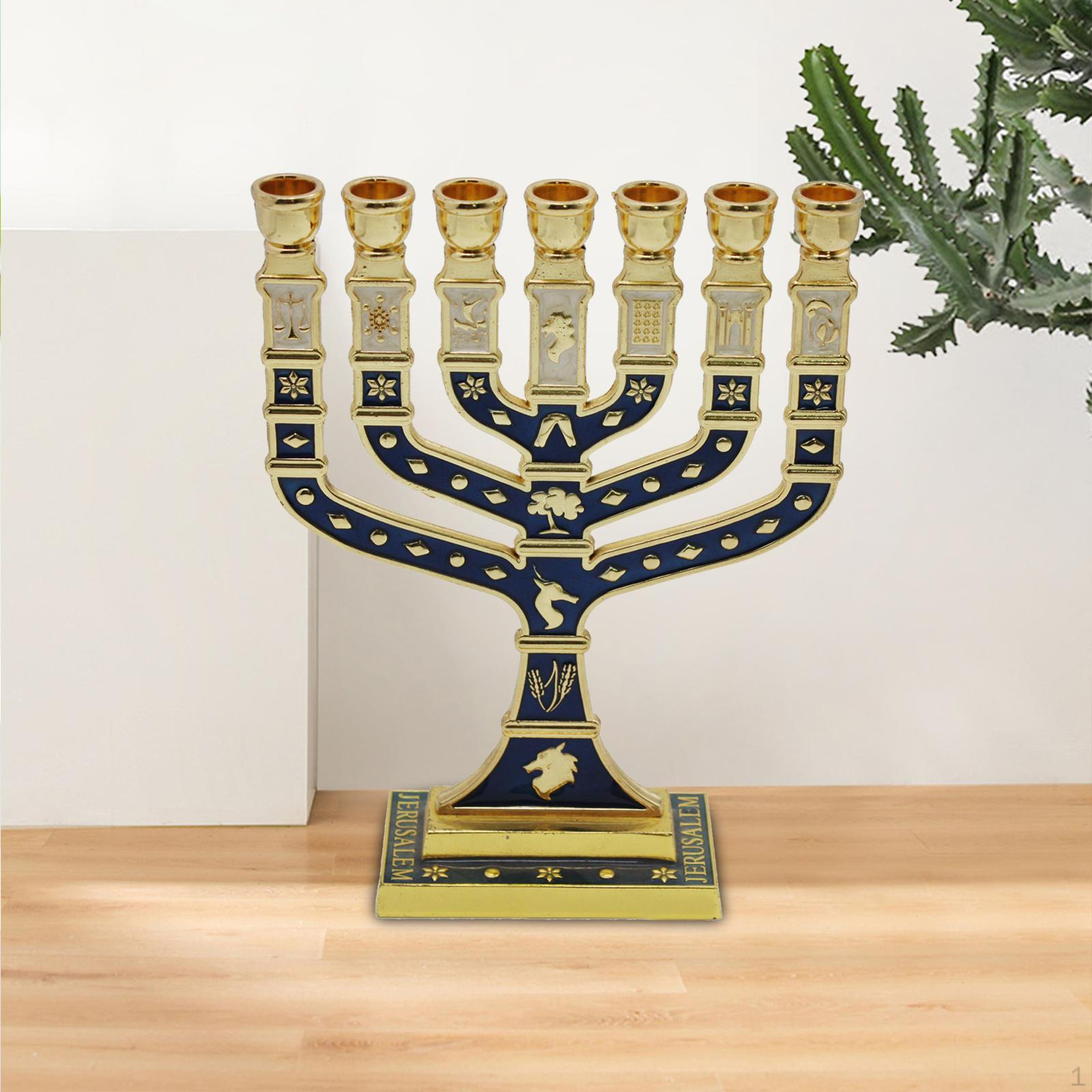 

Menorah Candelabrum Candlestick Traditional Classic 7 Branches Hanukkah Candelabra for