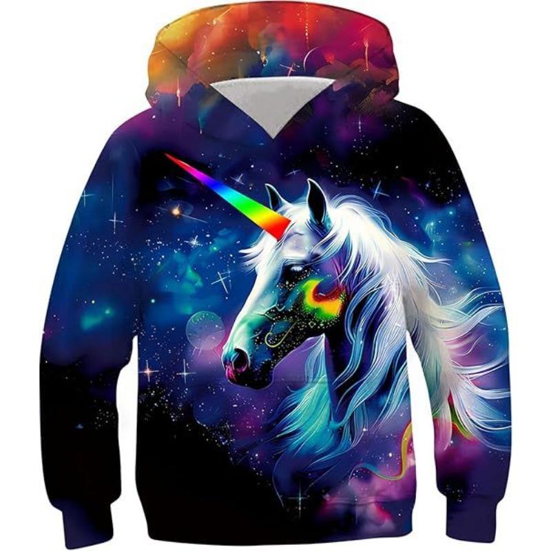 Podzimní Barevný Kreativní Vzor 3D Tištěné Mikiny Módní Ležérní Sportovní Dlouhý Rukáv Dětské Chlapecké Mikiny s Kapucí