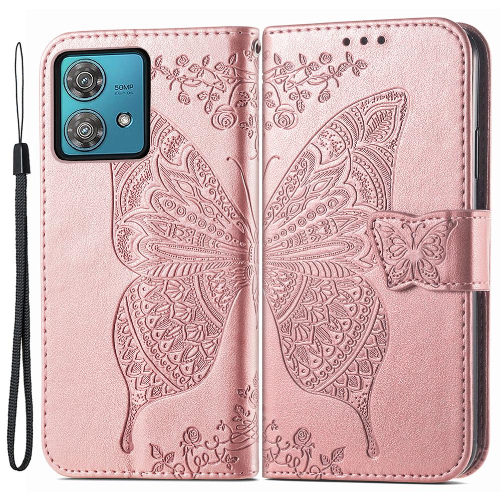 For Motorola Moto G84 5G Case Butterfly Imprinted Leather Wallet Phone Cover with Stand