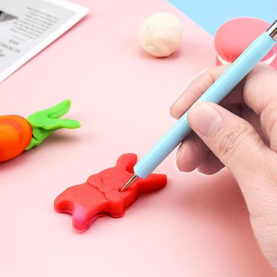 5 Pcs Double Head Silicone Carving Pen DIY Ceramic Tool Clay Soft Clay Plastic Knife Carving Pen Nail Tool Drilling Pen Set