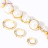 14K Gold Plated Brass Round Frame Beads Connector,Through Hole Bead Spacer Beads For DIY Beading Jewelry Making Supplies