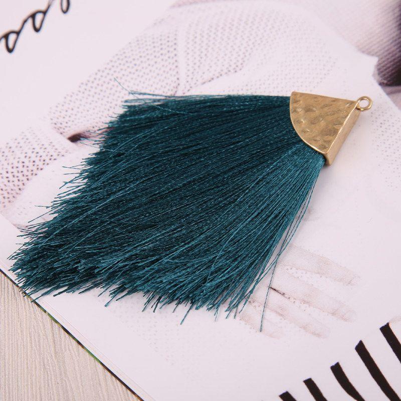 DIY Jewelry Accessories European and American Fashion Alloy Triangle Hat Tassel Tassel Earrings Pendant Bohemian Style Pendant