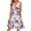 Women's Casual Fashion Breathable V-neck Vest With Pockets Floral Holiday Dress