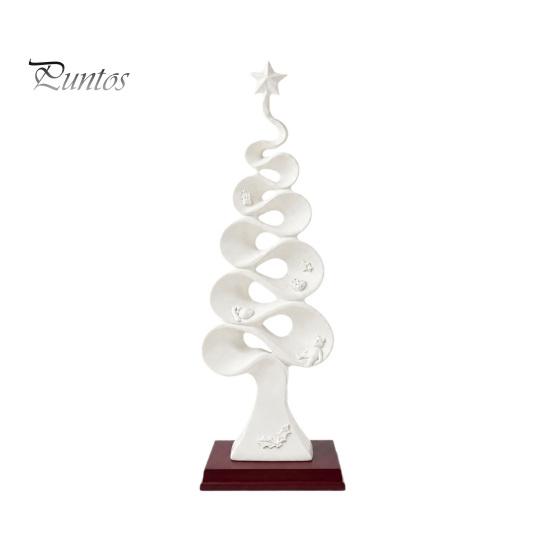 Durable Resin Tabletop Statues Abstract Christmas Tree Figurine, Artistic Spiral Sculpture, Modern Xmas Luxury Home Office Decor Statue for Desk Shelf