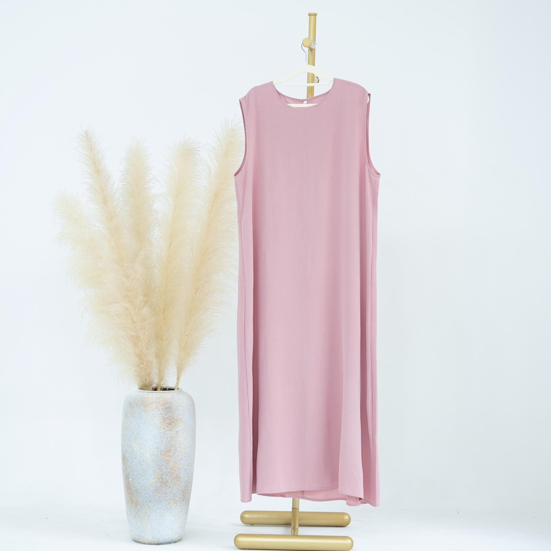 

Женское весенне-летнее повседневное однотонное платье-майка с короткими рукавами, модное длинное платье XS