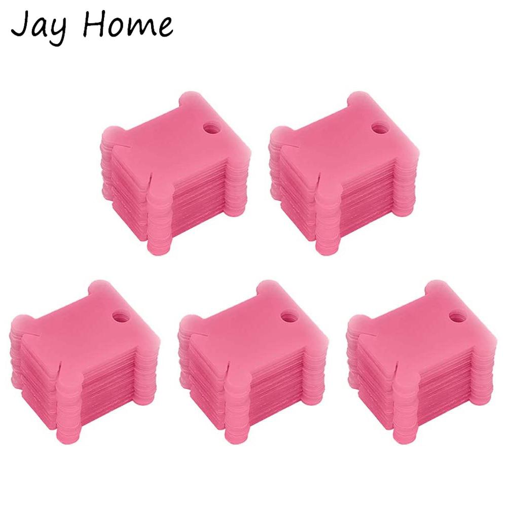50/100Pcs Plastic Floss Bobbins for Embroidery Floss Organizer Cross Stitch Thread Winder Bobbins Storage DIY Craft Sewing Tools