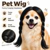 Black Twin Tails Pet Costume Wig Brown Curly Pet Hairpiece Funny Dog Wig  Festival Dress-Up