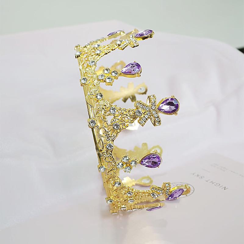 Bridal Headdress New Korean Baroque Crown Flowers Cake Decoration Ornaments Adult Ceremony Birthday Crown Jewelry